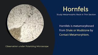 Hornfels metamorphic rock under microscope  Thin Section petrography optical mineralogy study [upl. by Cheston948]