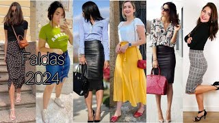 FALDAS de MODA 20232024 LOOKS JUVENILES SENCILLO con FALDAS [upl. by Chappie]