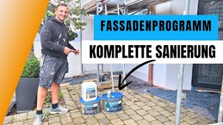 Fassade streichen  Die komplette Sanierung mit Anleitung vom Malermeister Klinger 😎🫵 [upl. by Ielhsa]