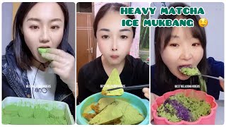 Best matcha green tea powder amp Eating matcha powdered ice amp matcha benefits amp Matcha ice mukbang 4 [upl. by Bonny]