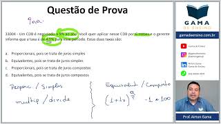 QUESTÃO 33004  CAPITALIZAÇÃO SIMPLES E COMPOSTA CAP10 CPA20 CEA AI ANCORD [upl. by Kamat]