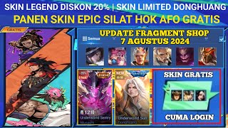 UPDATE FRAGMENT SHOP SKIN LEGEND DISKON 20 SKIN EPIC SILAT HOK AFO GRATIS SKIN LIMITED DONGHUANG [upl. by Atilegna]