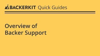 Overview of Backer Support [upl. by Evets]