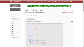 NPTEL Programming in Java Week 5 Assignment answers  July 2024 [upl. by Aikrehs]