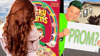 Asking My CRUSH to Prom with GIANT LUCKY CHARMS BOX [upl. by Willem]