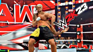 WWE 2K23  Cody Rhodes vs Solo Sikoa  Full Match on Monday Night Raw  WWE 2K23 GAMEPLAY [upl. by Cleodal]