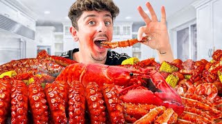 Eating 100 Pounds of Seafood Boil Mukbang [upl. by Monro143]