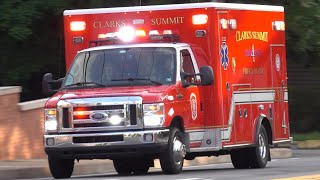 Clarks Summit Fire Company Ambulance 49 Responding [upl. by Ainerbas]