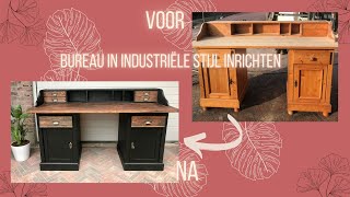 Oude bureau opknappen in industriële stijl met zwarte krijtverf [upl. by Jens]