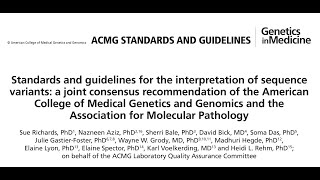 ACMG guidelines 2015 How to interpret genomic variants Todays paper [upl. by Llednew325]