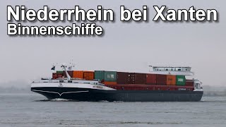 Binnenschifffahrt auf dem Rhein bei Xanten  Januar 2024  Binnenschifffahrt [upl. by Peppel]