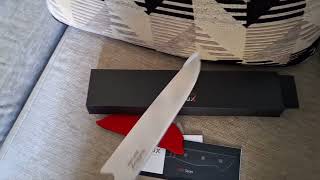 Culilux Santoku knife 14c28n 62 hrc sub 100 bess score [upl. by Celie43]