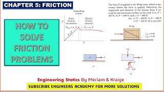 How to solve Friction Problems  Chapter 6 Friction  Engineers Academy [upl. by Bordie]