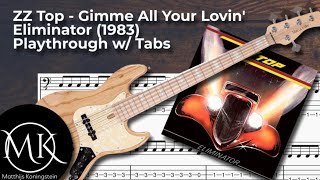 ZZ Top Gimme All Your Lovin Bass Cover Lesson w Tabs [upl. by Katleen]