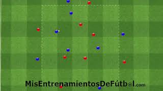 Ejercicio de fútbol rondo 4 contra 4 más 4 por fuera [upl. by Iridissa]