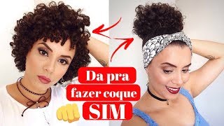 COQUE ABACAXI EM CABELO CACHEADO CURTO 🤔 [upl. by Yeltnerb]