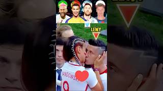 Beautiful Kiss Moments Challenge😘 Ronaldo vs Messi vs Neymar vs Lewandowski [upl. by Fabe164]