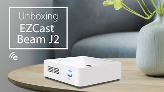 EZCast Beam J2 mini projector unboxing [upl. by Nesahc]