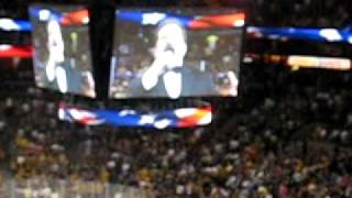 Rene Rencourt Sings National Anthem in Game 1 Bruins vs Flyers round 2 on 5110 [upl. by Aerb389]