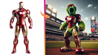 Superheroes but Philly Phanatic ⚾🏏 Marvel amp DC ai marvel dcr superhero spiderman batman [upl. by Aivirt]