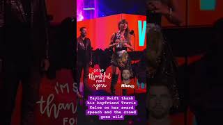 Taylor Swift thank Travis Kelce and the crowd goes wild taylorswift traviskelce tayvis swifties [upl. by Picardi]