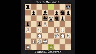 Mikhail Chigorin vs Frank Marshall  Carlsbad Czech Republic  1907 [upl. by Gottlieb]