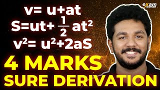 CHAPTER 2  EQUATIONS OF MOTION  4 MARKS DERIVATION  MOTION IN A STRAIGHT LINE [upl. by Megdal]