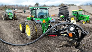 Laying Tile with New Tractor amp SoilMax Plow Start to Finish [upl. by Efron]