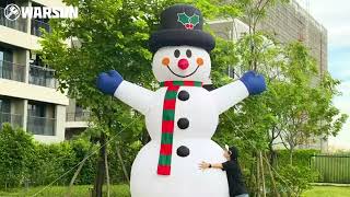 Giant inflatable Christmas snowmen decorated perfect outdoor choice [upl. by Lahey911]