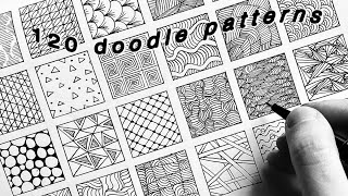 120 Easy Doodle Patterns  Zentangle Art  Doodling [upl. by Alexander]