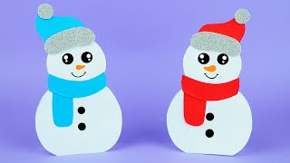 Pupazzo di neve fai da te  Lavoretti di carta facili  DIY Papercraft [upl. by Carrnan]