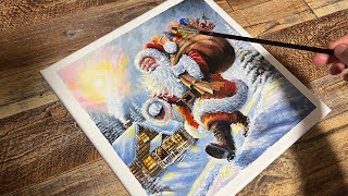 Santa  Christmas Acrylic Painting for Beginners  TimeLapse [upl. by Krause593]