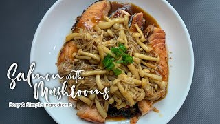 Simple amp Easy Teriyaki Salmon Sauce with Assorted Mushrooms Recipe 雙菇炒三文魚 Salmon Mushrooms Recipe [upl. by Martha]