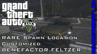 PATCHEDMAY 2015 GTA 5 Online RARE Customized Benefactor Feltzer SPAWN LOCATION [upl. by Aihtela]