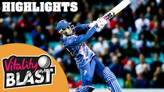 Surrey v Kent  Mohammad Nabi Hits INCREDIBLE 43 off 12  Vitality Blast 2019  Highlights [upl. by Ainafetse]