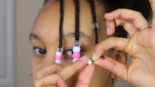 3 QUICK EASY WAYS TO ADD BEADS TO HAIR with and without beader [upl. by Eileek]