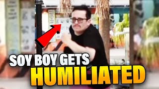 Triggered SOY BOY Gets ROASTED by Trump Supporter in Humiliating Street Fight  Elijah Schaffer [upl. by Nerac]