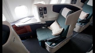 Cathay Pacific 777300ER Business class Vancouver to Hong Kong CX889 flight review 26 [upl. by Alusru]