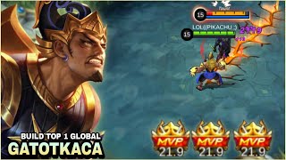 GATOTKACA BEST BUILD 2022  INSANE DAMAGE  BUILD TOP 1 GLOBAL GATOTKACA  MLBB [upl. by Maxi773]