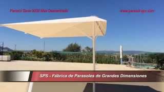 Parasol SPS Serie 9000 Max Descentrado para aceras estrechas formas rectangulares hasta 4m [upl. by Attehcnoc]