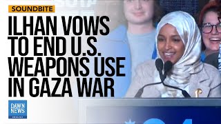 Ilhan Omar Gives Victory Speech After Being ReElected to US House  Dawn News English [upl. by Noslien969]