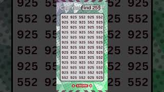 Number Puzzle Spot 255 Hidden in 552 and 925 BrainTeaser MathPuzzle IQChallenge [upl. by Ayar]