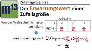 Erwartungswert einer Zufallsgröße Lektion 2 [upl. by Hadeis]