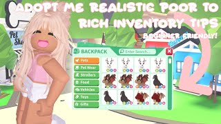 Realistic Poor to Rich Inventory Tips  Roblox Adopt Me [upl. by Nnylrats]