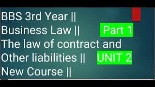 BBS 3rd Year  Business Law  The law of contract and Other liabilities  New Course [upl. by Hill257]