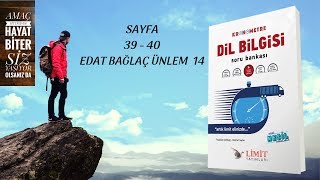 LİMİT YAYINLARI  LİMİT KRONOMETRE DİL BİLGİSİ SB  EDAT BAĞLAÇ ÜNLEM 14 [upl. by Annauj683]