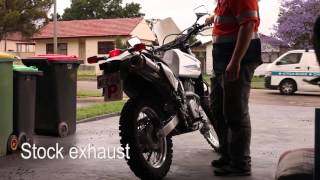 gsxr 1000 muffler on DR650 comparison [upl. by Eirolam]