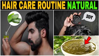 HONEST Hair Care Routine NATURAL 2022  Mens Hair Men hair fall  Thick hair Hair loss Hindi [upl. by Acirtal]