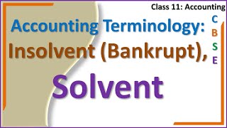 Insolvent Solvent Definition and Meaning [upl. by Eirdua306]