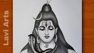 How to draw lord shiva face easy  step by step  Mahadev drawing easy  Shivratri drawing  Shiva [upl. by Dickerson294]